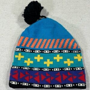 Columbia SportsWear Knit 100% Pure Wool Hat Tassel One‎ Size Ski Snowboard